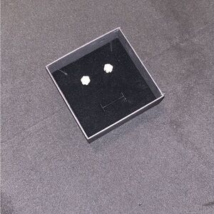 Elegant Silver Flower Stud Earrings